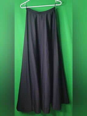 Act III Vintage Size 8 Flowing Black Maxi Skirt Elastic Waist
